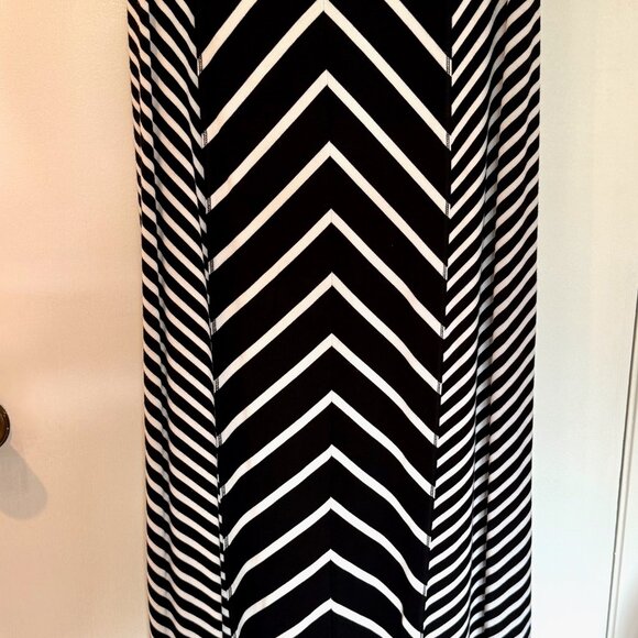 Chicos Zenergy Black Stripe Maxi Skirt Size 2 - Large - Picture 6 of 13